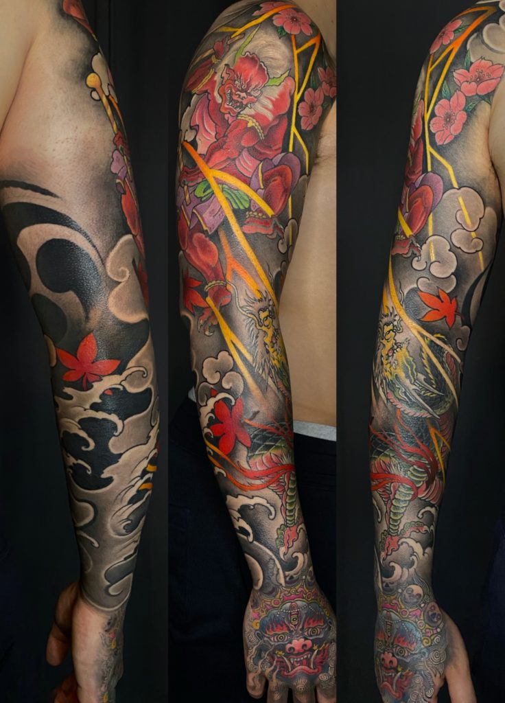 Japanese sleeve tattoo in NYC
